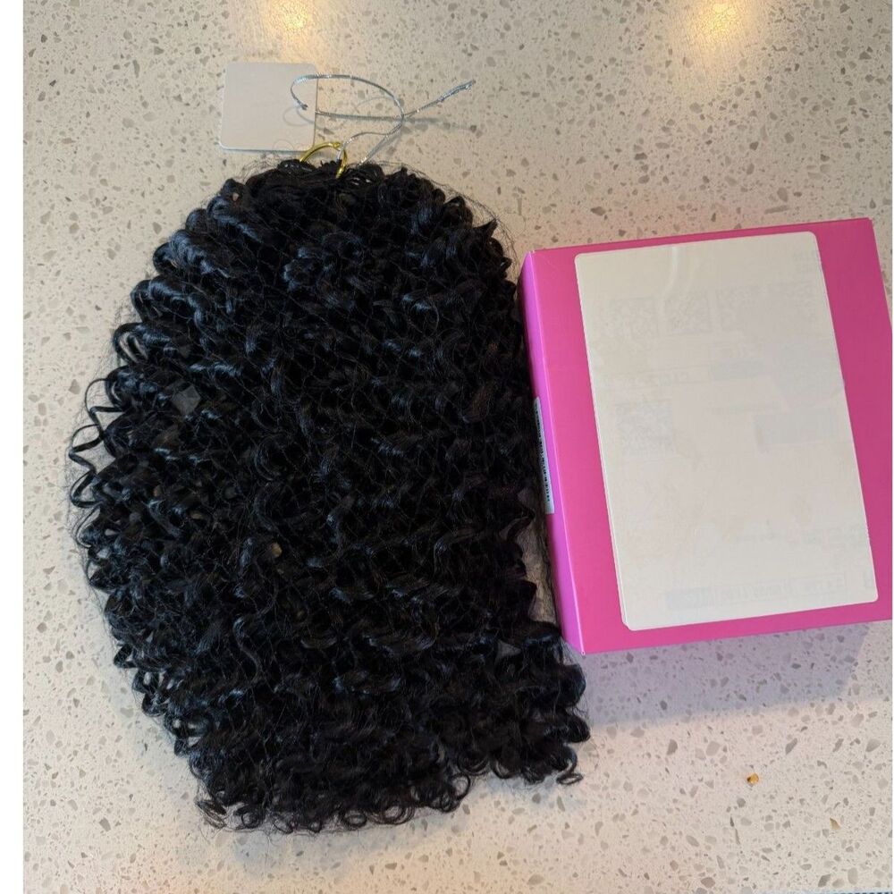 NWT 17in Water Wave Feather Crochet Synthetic Hair 1B 100g 50 Strands Protein